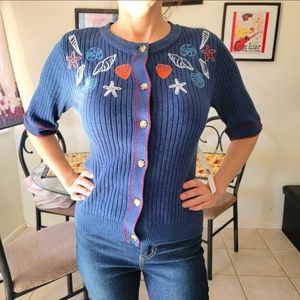 Modcloth Ocean Creatures Top Small
